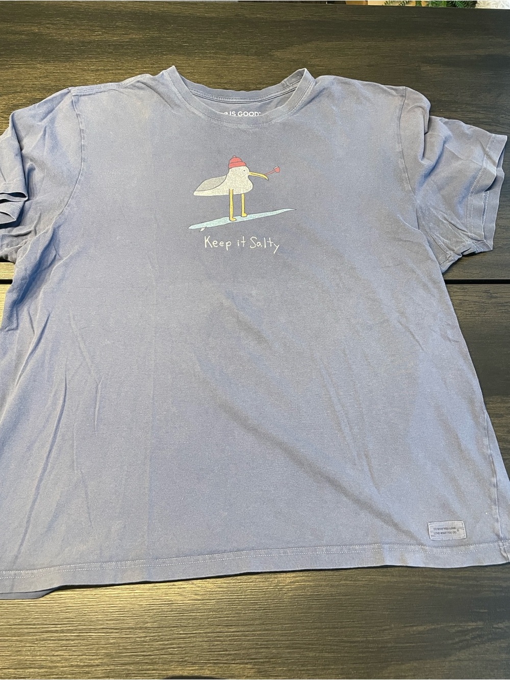 Life Is Good Lavender Blue 'Keep It Salty' Seagull Graphic Tee